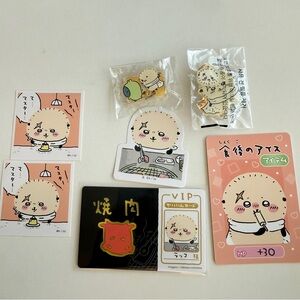 New Chiikawa ラッコ Sticker and Pin Set